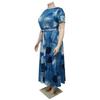 Women's Plus Size Elegant Lace-up African Long Dress - Spring/Summer 2024 Fashion