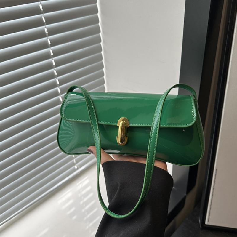 Women's Vintage Solid Color Smooth Texture Shoulder Bag Elegant PU Leather Flap Small Underarm Bag  for Dating, Outings, Parties