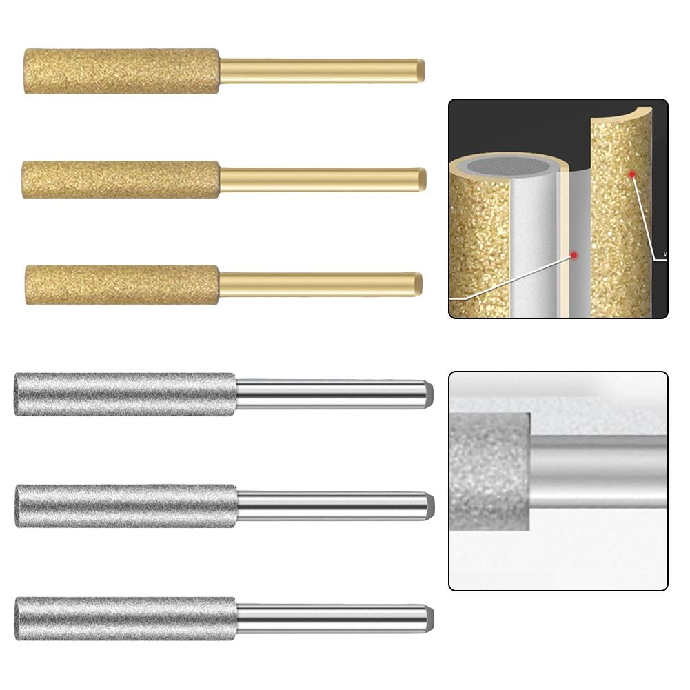 12×Powlekany Cylindryczny Frez Piła Łańcuchowa ener Szlifierka Piła Łańcuchowa Osełka do Ostrzenia