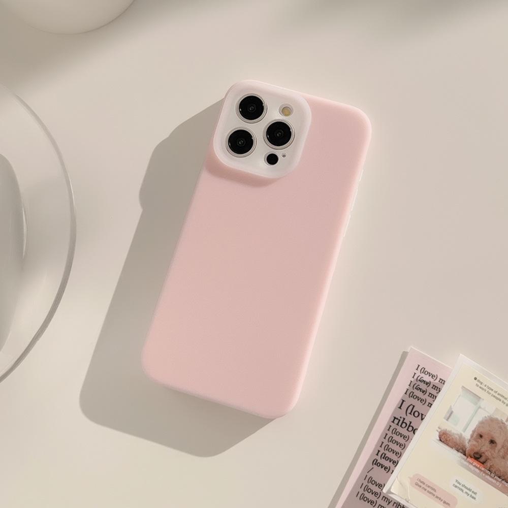 Jelly Liquid 16 Applicable To IPhone Case IPhone 15 Anti Fall 14promax Solid Color Simple 12 All Inclusive 13