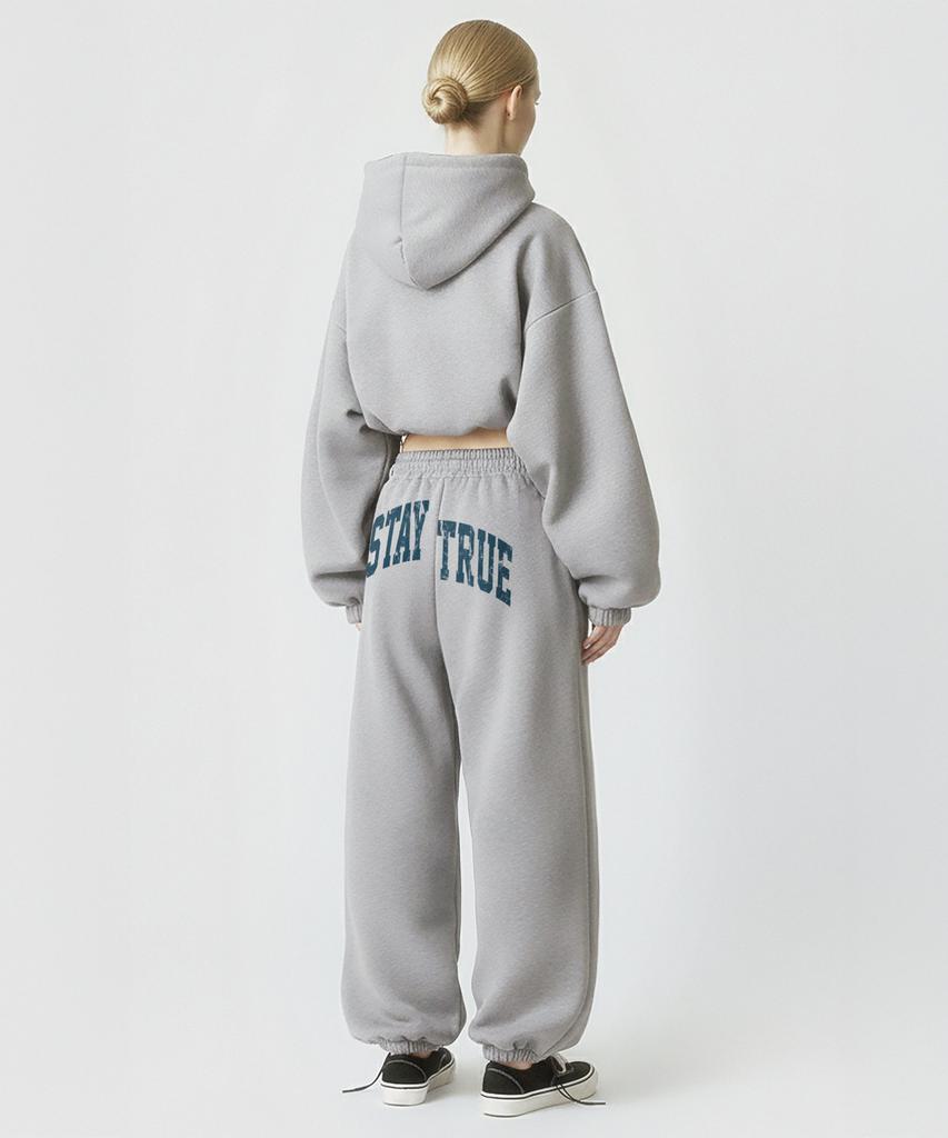 PRINOAR Arch Stay Blue String One-Pleat Wide Pants - Melange