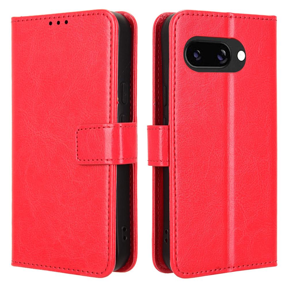 For Google Pixel 9a Case Crazy Horse Texture PU Leather Phone Wallet Cover