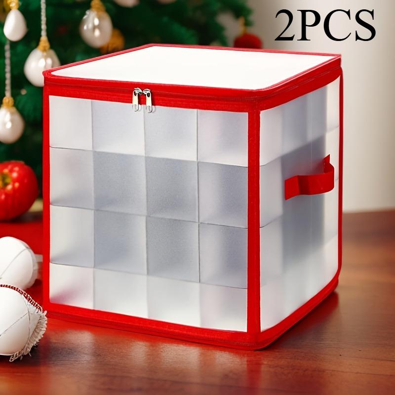

2pcs Transparent Storage Box with 64 Compartments for Holiday Decorations,Capable of Holding 64 Christmas Ornaments коричневий