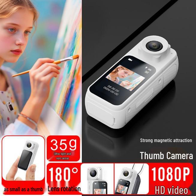 1080p Mini Sports Camera - Portable HD Thumb Recorder with Large Screen for Cycling