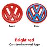 hijk1 ABS Carbon Fiber Pattern Car Logo Steering Wheel Decoration Sticker Accessories For VW R Gti Line Passat Golf 5 6 Polo Scirocco