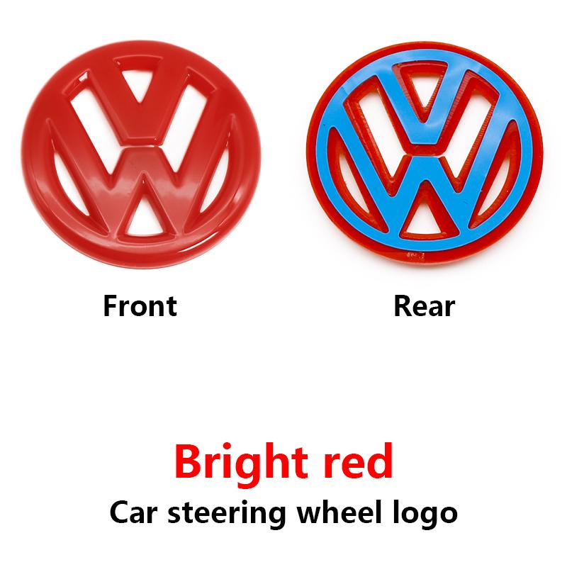hijk1 ABS Carbon Fiber Pattern Car Logo Steering Wheel Decoration Sticker Accessories For VW R Gti Line Passat Golf 5 6 Polo Scirocco