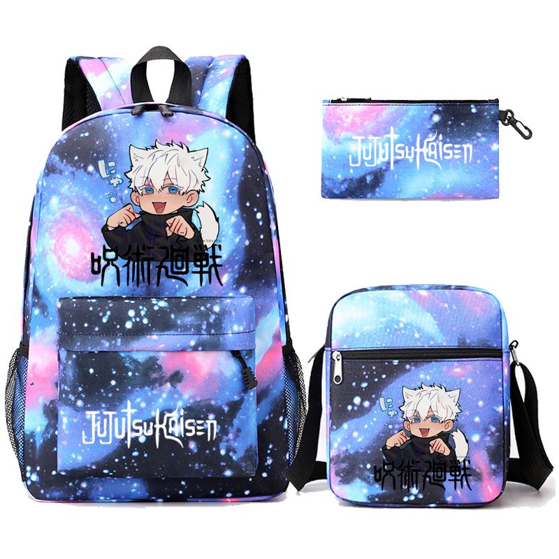 3 teile/satz Anime Rucksack für Jungen Mädchen Leichte Taschen Hildren Schul Student Kawaii Rucksack Zurück Zu Schule