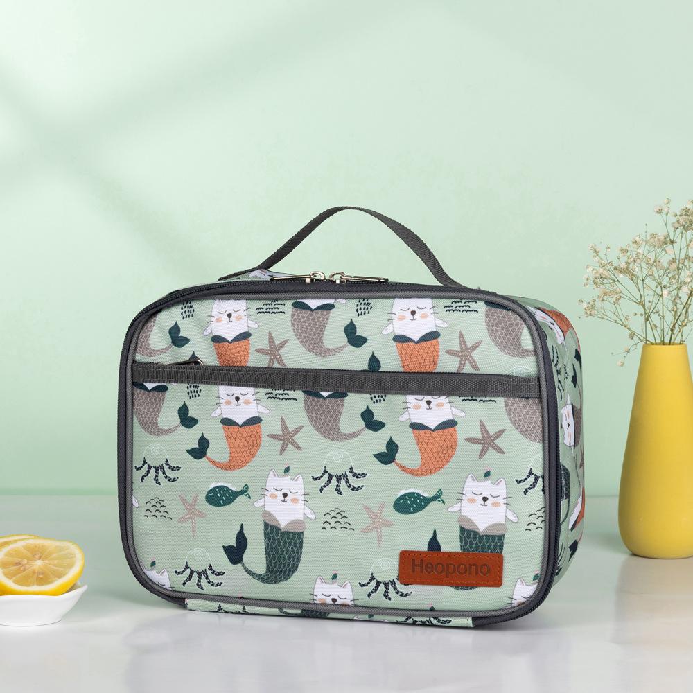 New Fashion Leopard Print Lunch Tote Bag Printed Student Bento Box Carrier Meal Bag for School Office