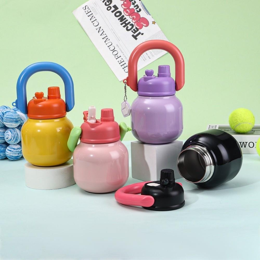 Leak-proof Thermal Cup 650ml Student Straw Cup Cute Vacuum Flask