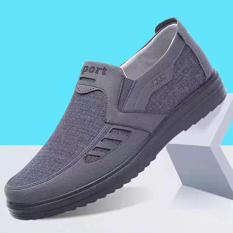 Cloth Shoes New Men's Shoes Spring and Autumn Single Shoes Casual Versatile Non-slip Soft Sole One Pedal Middle-aged and Elderly