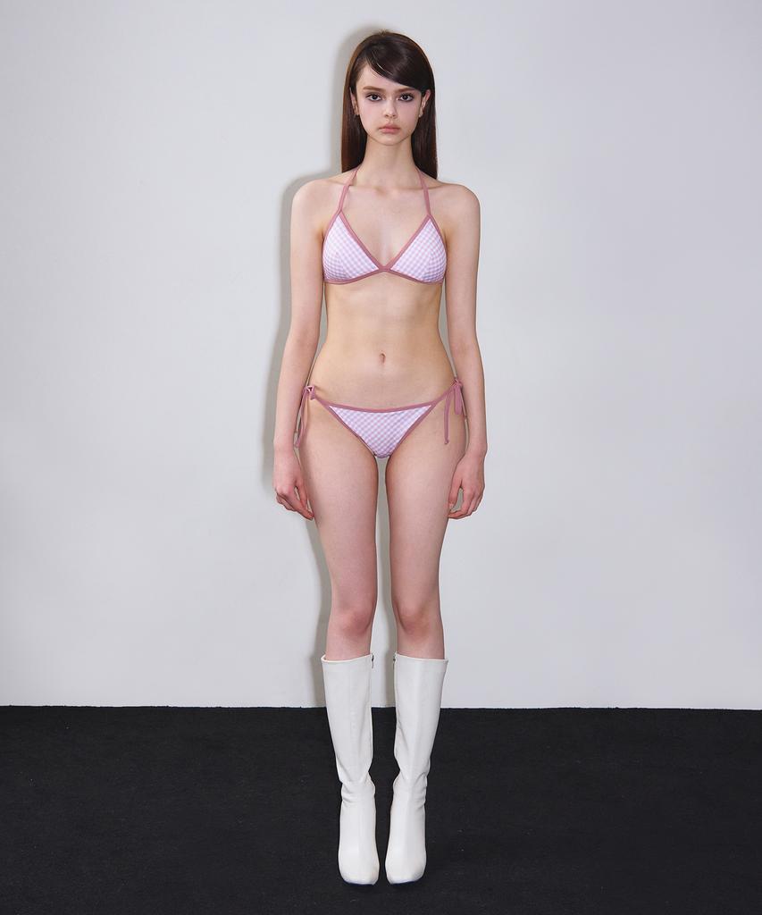 VINAJ Triangle Bikini Panties (Check/Pink)