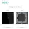 Bseed EU RU Standard Switches Function Base 1/2/3Gang 1/2Way Only Crystal Glass Panel Frames Light Switch Dimmer DIY Part