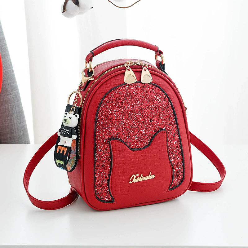 Women Faux Leather Bucket Bag, Street Style Small Shoulder Bag with Zipper & Mobile Phone Pocket, Casual Daily Crossbody Handbag