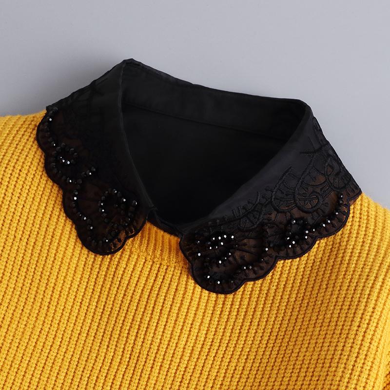 White Lapel Fake Collar Neck Decorative Chiffon Cotton Chocker Women Detachable False Collar Shirt Doll Lace Ladies Half Shirt