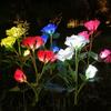 3-head Solar-powered Rose Flower Lights Garden LED In-ground Lamps Courtyard Decoration Rose Lawn Lights IP44 CE Certified