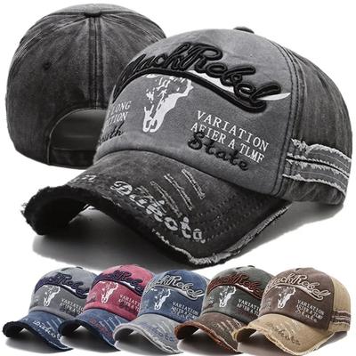Unisex praná bavlna Vintage čiapka Písmená výšivka Baseballová čiapka Vzor kravskej hlavy Muži a ženy Outdoorové športové klobúky