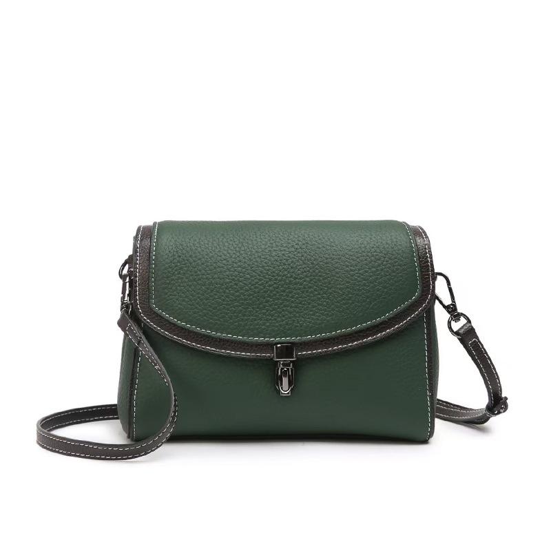 

Niche Design Genuine Leather Small Square Bag 2025 New Fashion Versatile Elegant Simple Small Square Bag Women s Shoulder Crossbody Bag 20*14.6*9 темно-зеленого