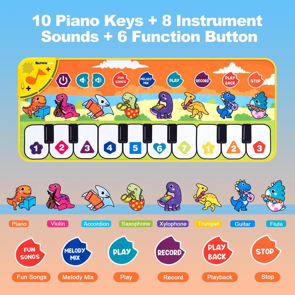 Interactive Animal Music Play Mat: Baby Walking & Dancing Piano Mat