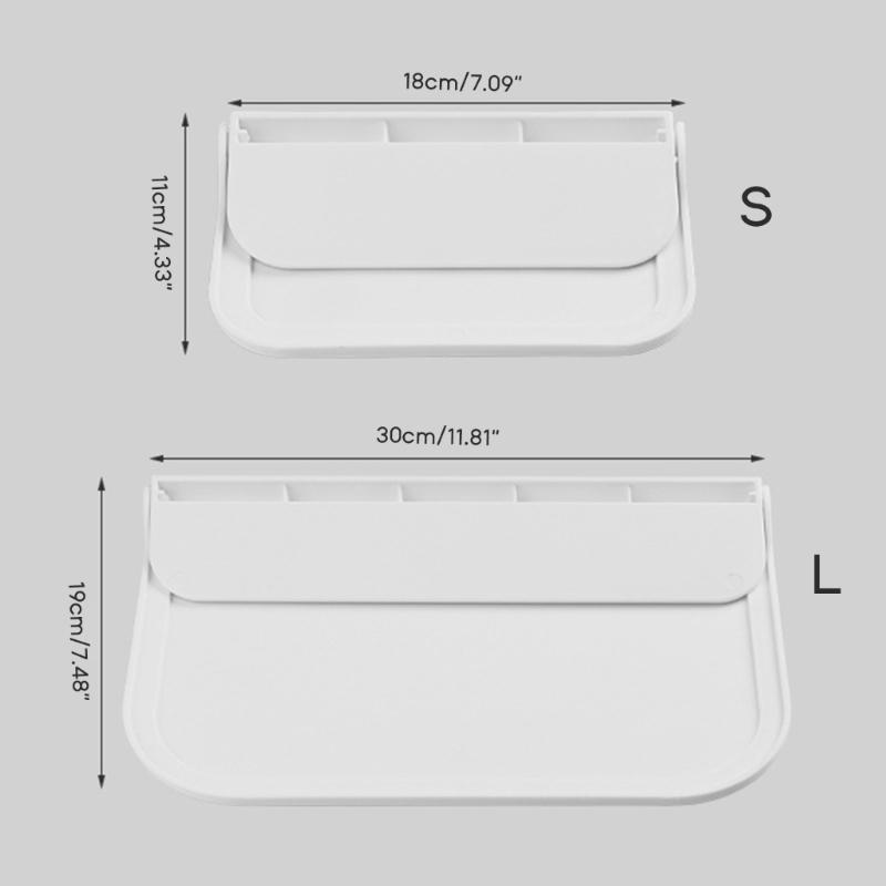 Foldable Plastic Shelf Stick on Wall for Kitchen Bathroom Many Place Extra Storage Needed Wall Mounted Bedside Shelves