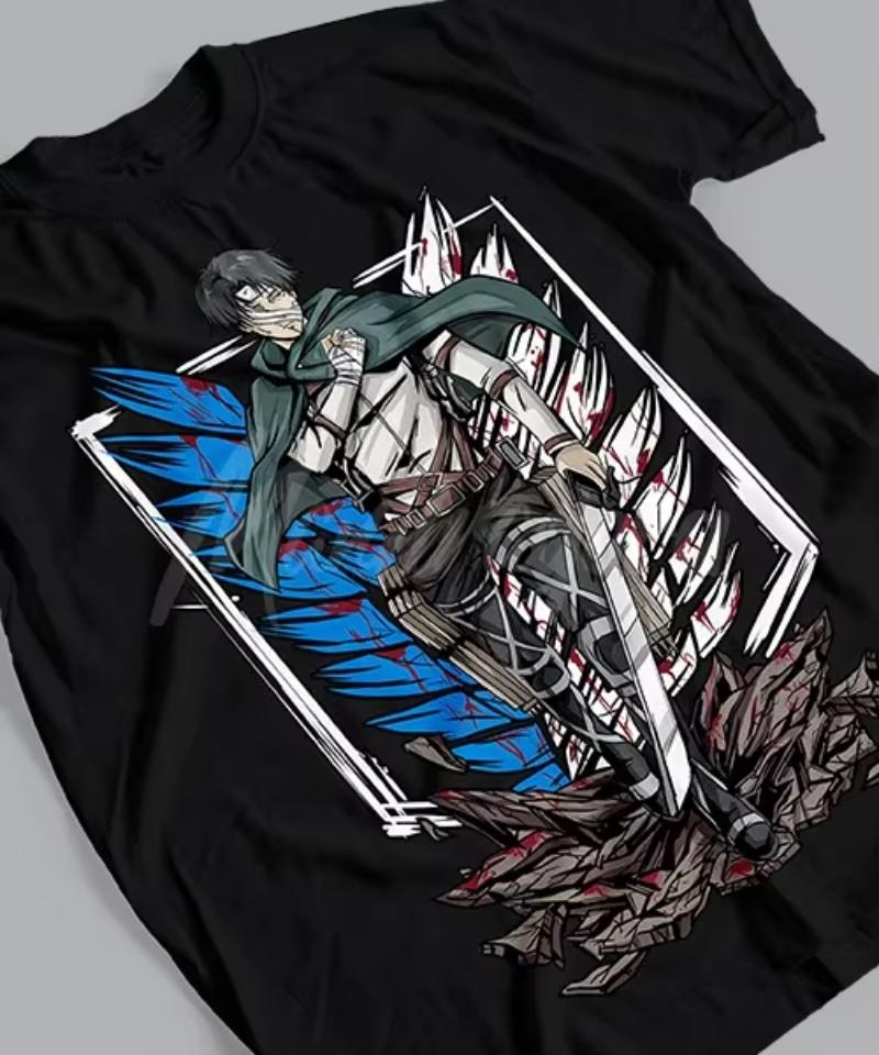

Anime Attack Titan Capitan Levi Honor Batalla s Last Men s T-shirt, Graphic T-shirt, Retro Summer Streetwear Y2K Short-sleeved 4XL