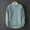 Men's Cashmere Sweater Loose and Thick Jacquard Crewneck Sweater Autumn and Winter Solid Color Men's Knit Bottom Sweater