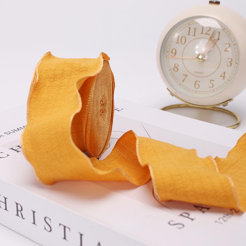 Panglică de In de Calitate Superioară: Volane elastice plisate de 4 cm pentru buchet de Ziua Mamei sau ambalaj cutie tort.