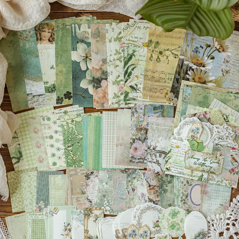 Garden Post Office Collection Paper Material DIY Handbook Collage Journal Notebook Scrapbook Envelope