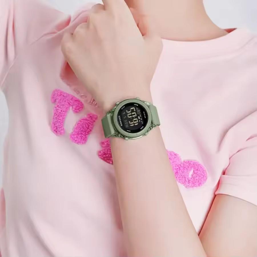 New Model NAVIFORCE NF7108 Watch Womens Fashion Silicone Strap Sports Digital Watch Waterproof Luminous Wristwatches Relojes