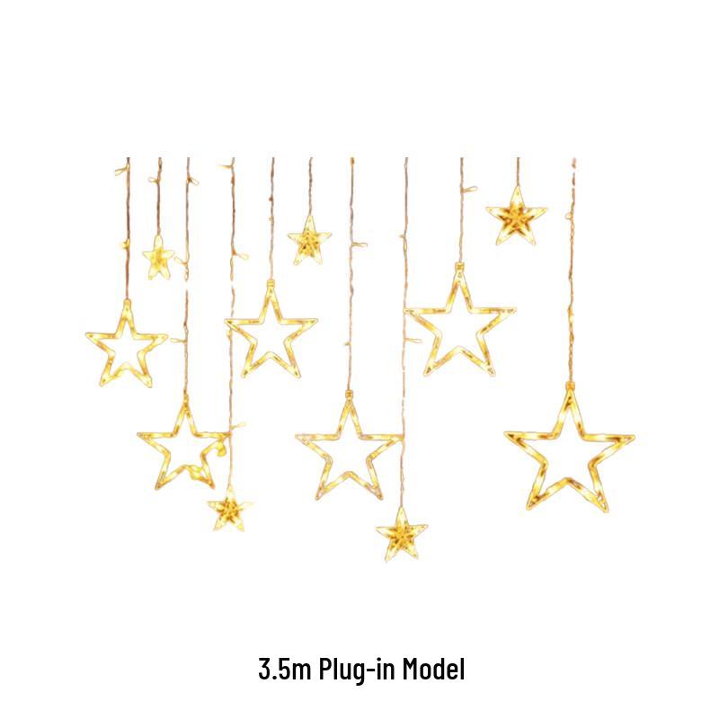 Outdoor Warm White Star Moon String Lights