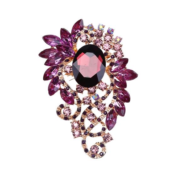 Women Brooch Colorful Rhinestone Stainless Luxury Exquisite Collar Sweater Bag Hat Decoration Pin Women Clothes Jewelry