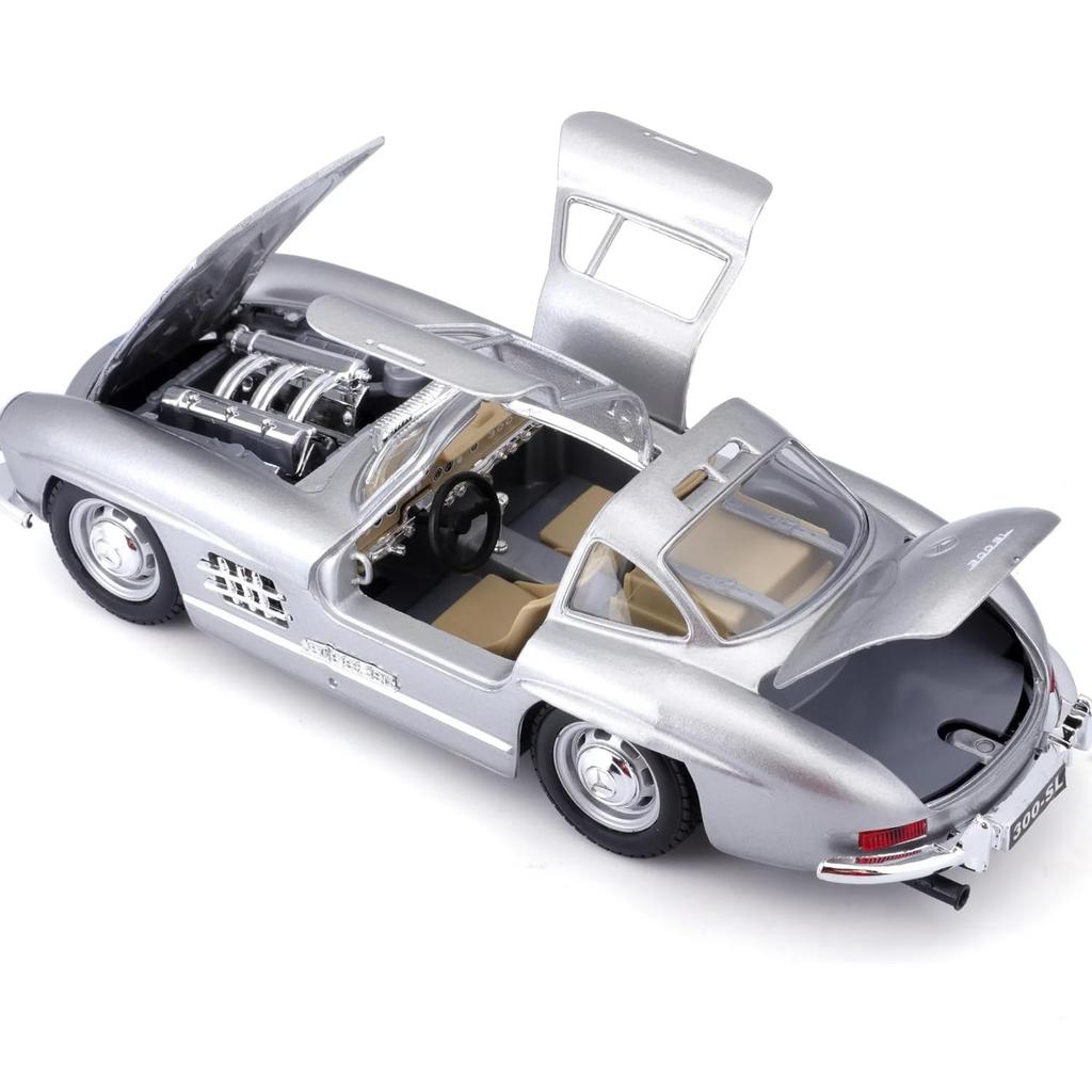 Bburago 1/24 Scale Mercedes-Benz 300 SL 1954 Silver / Diecast Model Car, Finished Model, 18-22023 SL [Parallel Import]