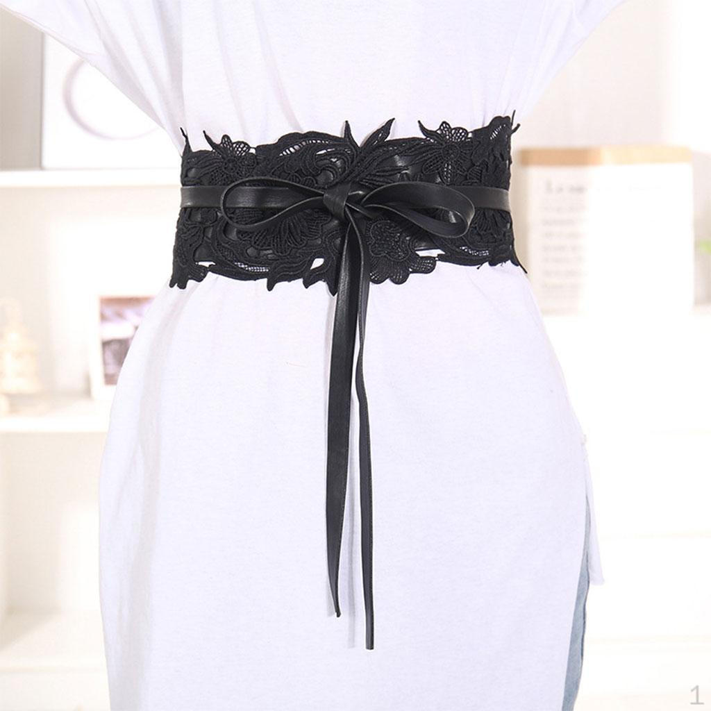 Fashion Lace Belt Waist Band Obi Style Women Bow Tie Waistband for Dress
