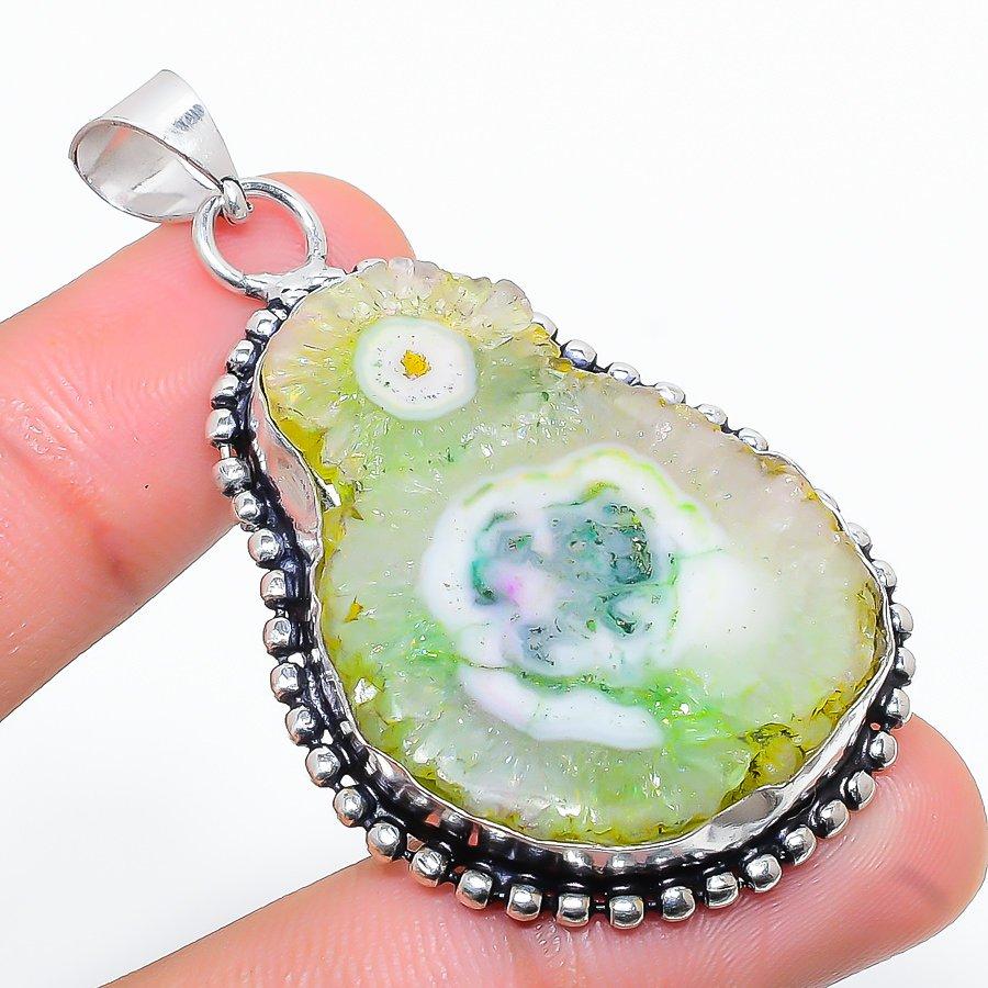 

Natural Yellow Solar Quartz Gemstone 925 Sterling Silver Pendant 2.17 d8t40