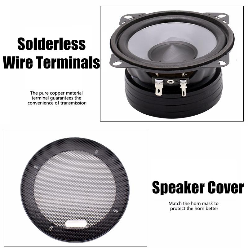 4-Zoll-Autolautsprecher-Sets, hocheffizienter Mini-Kalottenhochtöner, Hochleistungs-Seidenfolien-Auto-Audiolautsprecher, Auto-Audio-Modifikation