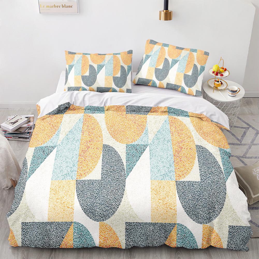 

Boho Duvet Cover Queen Wave Textured Farmhouse Bedding Set Geometric Ethnic Moroccan Polyester Quilt Cover 70x133cm 2pcs