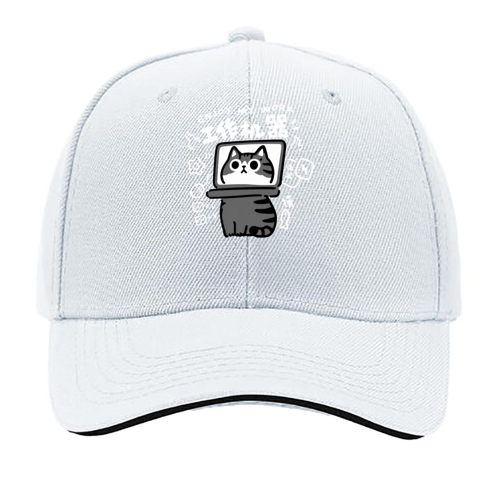 Cute Abstract Cat Computer Monitor Illustration Sandwich Baseball Cap Sun Cap Outdoor Workouts Hat