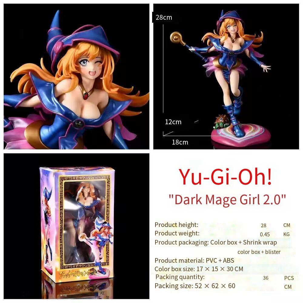 Anime Figure Dark Game Returns Yu-Gi-Oh Duel Monster Black Magic Girl Desk Decoration Collectible Model Toy Gift GK Kid Friendly Entertaining Fun Play