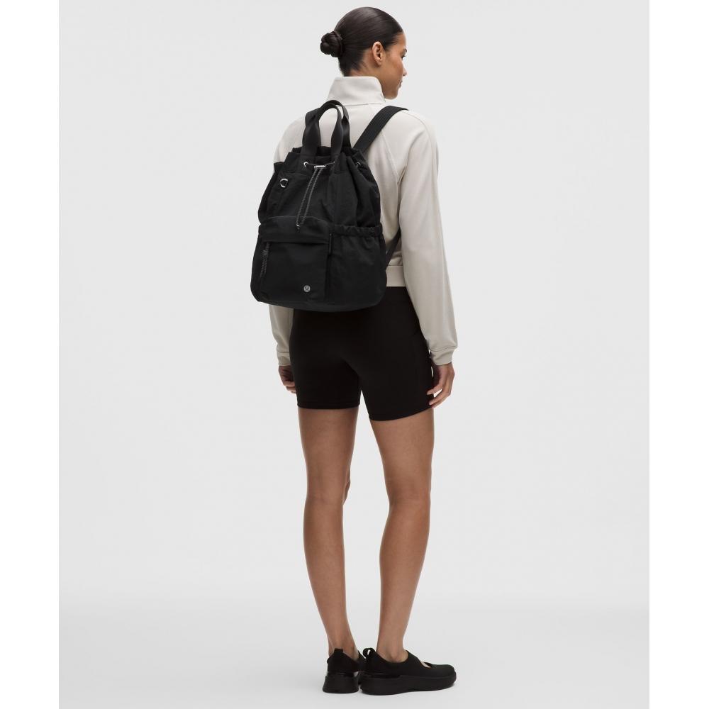 Lululemon 2-In-1 Drawstring Bucket Bag Blk Slvr