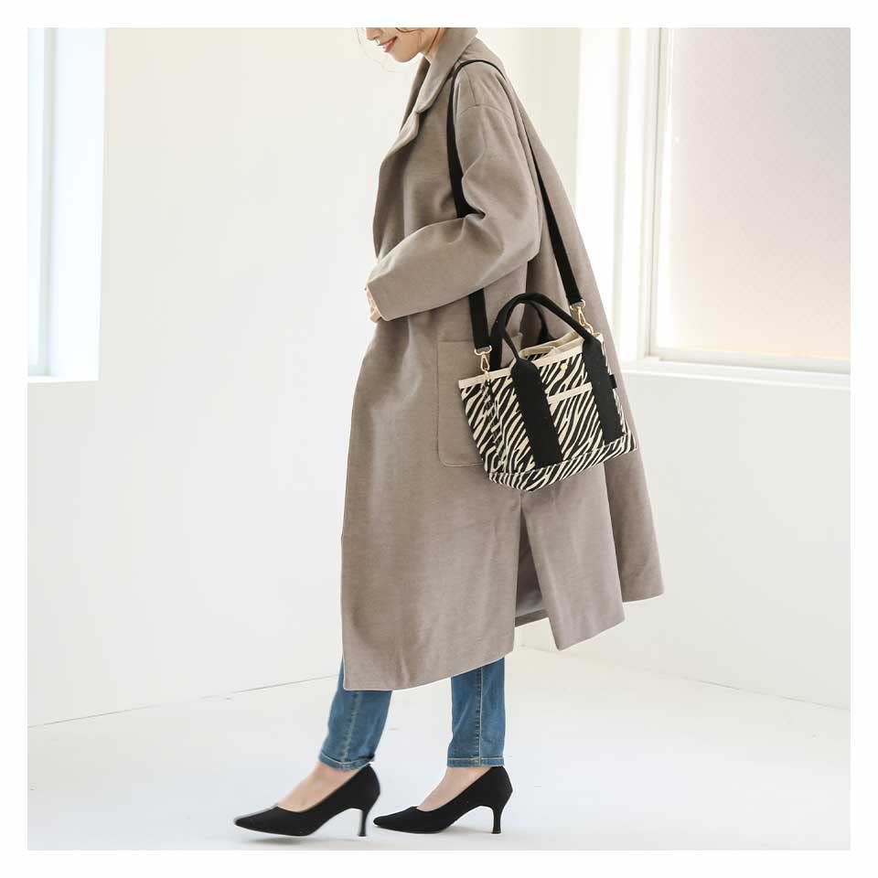 Altro Rose Women's Tote Bag, Canvas, Small, Lightweight, Multi-Storage, 2-Way Shoulder Bag, 250043, Leopard Print