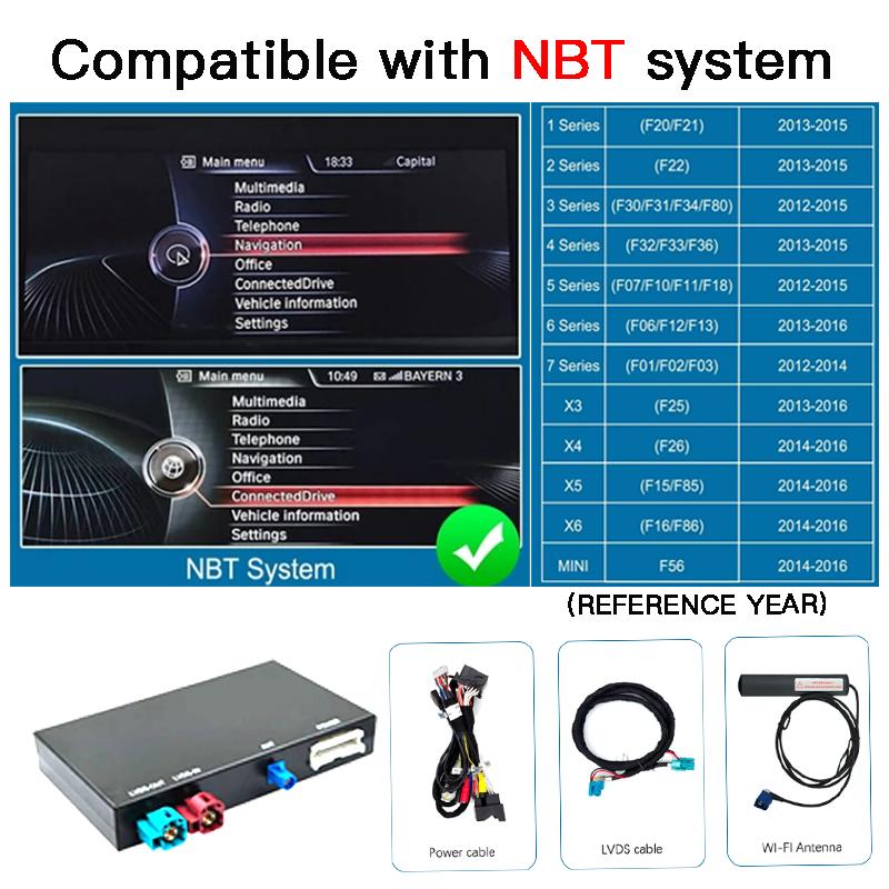 CARABC Wireless Carplay for BMW F10 F01 X5 E70 X3 F25 F30 F31 F20 F21 MINI NBT CIC System Android Auto OEM Integration Module