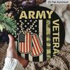 2D Flat Printing, 1pc, Circular Metal Sign/ Plaque for Veterans' Commemoration, Memorial Day, Suitable for Natural Decoration, Walls, Rooms, Gardens