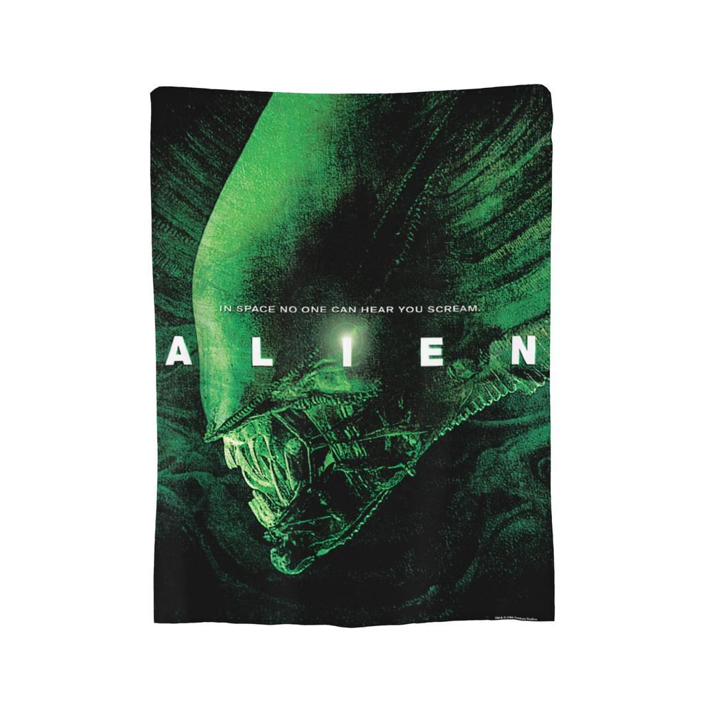 Aliens 45th Anniversary Xenomorph Blanket Coral Fleece Plush Textile Decor Space Multi-function Throw Blanket for Bedding Quilt