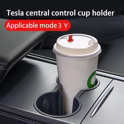 Para - Tesla Model 3 Model Y Porta-copos Antichoque Porta-bebidas para Carro Caixa de Armazenamento Console Central Interior