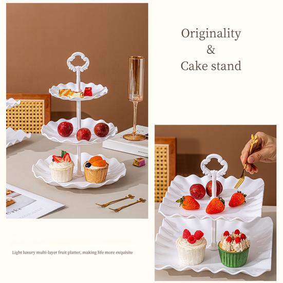 3-Tier Cupcake Stands with Dessert Trays Table Display Candy Cake Tiered Tray Treats Favors Serving Trays for Tea Party Wedding Baby Shower
