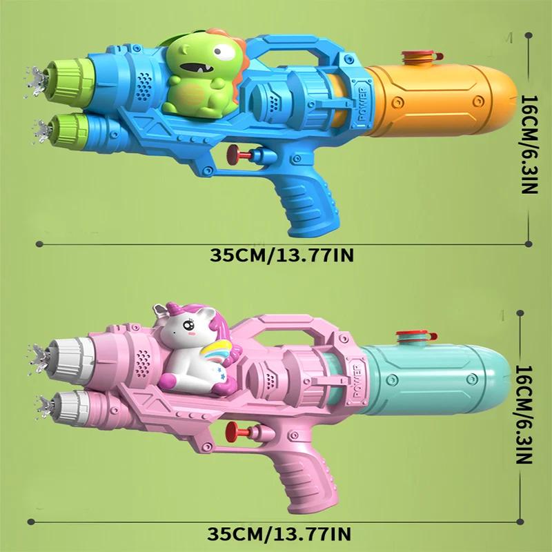 Unicorn Water Spray Toy Double Nozzle Water Gun Dinosaur Press Type Watergun Cartoon Animal Water Gun Summer Pool Toy for Kids