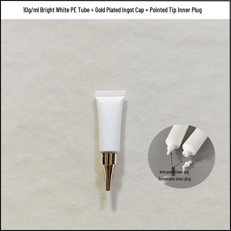 In Stock 10g Eye Cream Empty Tube - Milky White Refillable Skincare Cosmetics Packaging 