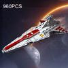 Non-Toxic 960Pcs Space Battleship Building Blocks Spaceship Defense Ship Moc Model Bricks Kits Desktop Decoration Kids Toys Birthday Gifts