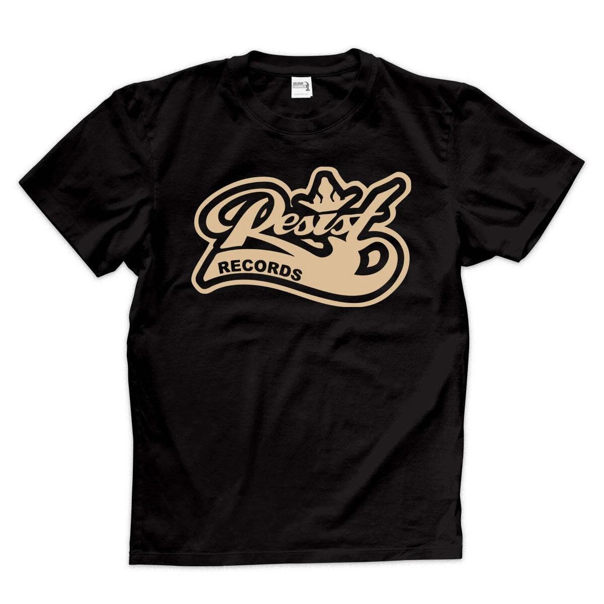 New Music Resist  Logo  Coffee On Black T Shirt L