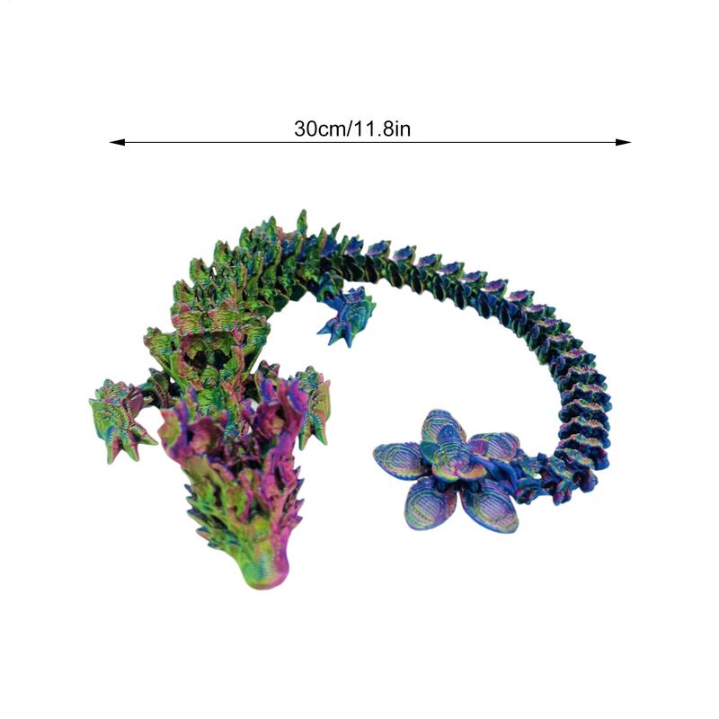 3D Printed Dragon Chinese Crystal Dragon Flexible Rotatable Articulated Dragons Home Office Desk Deocr Stress Relief Fidget Toy