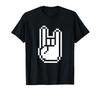 Heavy Metal Pixel Metal Hand Devil Greeting Chip Fork T-Shirt